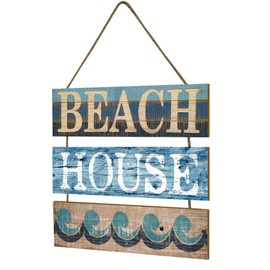 DECHOUS Beach Style Wooden Welcome Sign Retro Hanging Board for Home Decor Rustic Wall Pendant Vintage Beach House Decoration