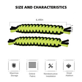 RT-TCZ Door Limiting Straps 550 Pound Strength Swing Limiter for 1996-2024 Jeep Wrangler CJ YJ TJ JK JKU JL,2 Pack (Black/Fluorescent Green)