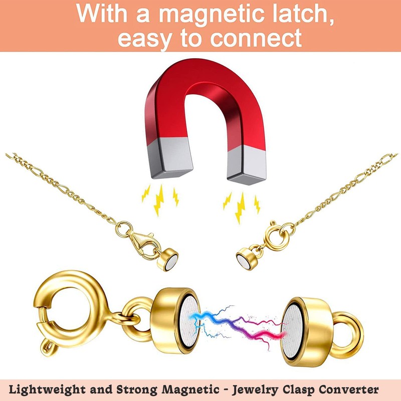Kcctoo Magnetic Necklace Clasps and Closures - 14k Gold and