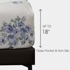 HYPREST Blue Floral Sheets Queen Size,18 inches Deep Pocket Sheets