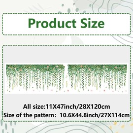 GORGECRAFT 45.6x11.8 Inch Large Hanging Leaves Window Stickers Hanging Vine Window Clings Spring Green Plant Flowers Window Decals Rectangle Removable Reusable Window Film for Sliding Door Glass Room