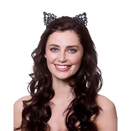 Wicked Costumes Black Lace Cat Ears Fancy Dress Accessory