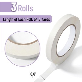 Mr. Pen- Masking Tape, 0.6 inch, 3 Pack, Beige, Painter's Tape