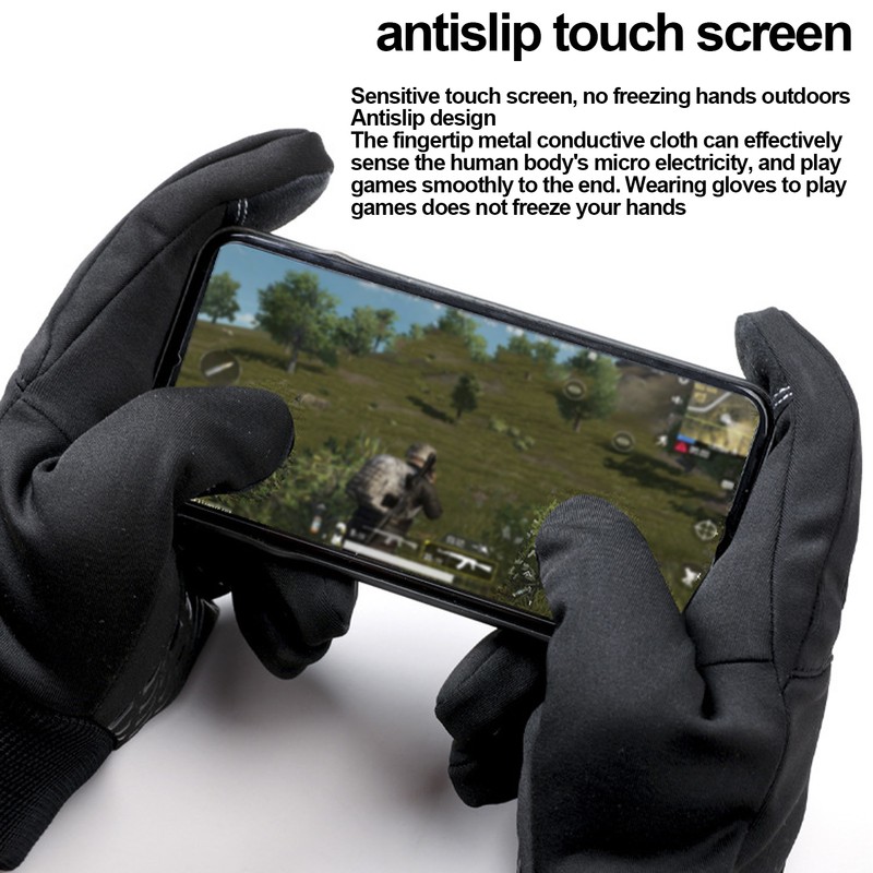 Winter Outdoor Touch Screen All Finger Gloves Antislip Windproof Fleece