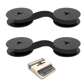 Zonoori 2 x Typewriter Ink Ribbon, Size 4, Compatible with Classic Models, 8 Metres Each, Black