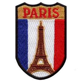 Paris France Shield Embroidered Iron On Patch
