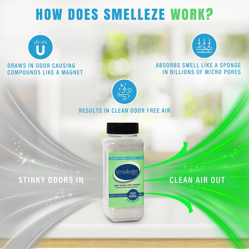 SMELLEZE Natural Dead Animal Odor Removal 2 lbs Powder: Eliminate