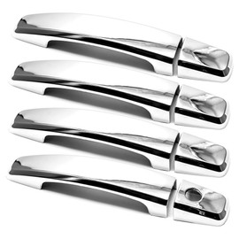 Triple Chrome Plated Side Door Handle Covers with 4 Smart Buttons Cutout Compaitble with 2009-2016 Cruze Malibu Sonic Volt Regal Aveo