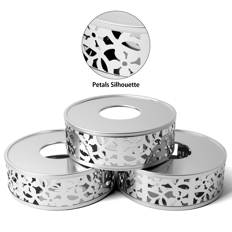 JUKFITA Tea Warmer Petals Silhouette, 3 Pack Stainless Steel Teapot