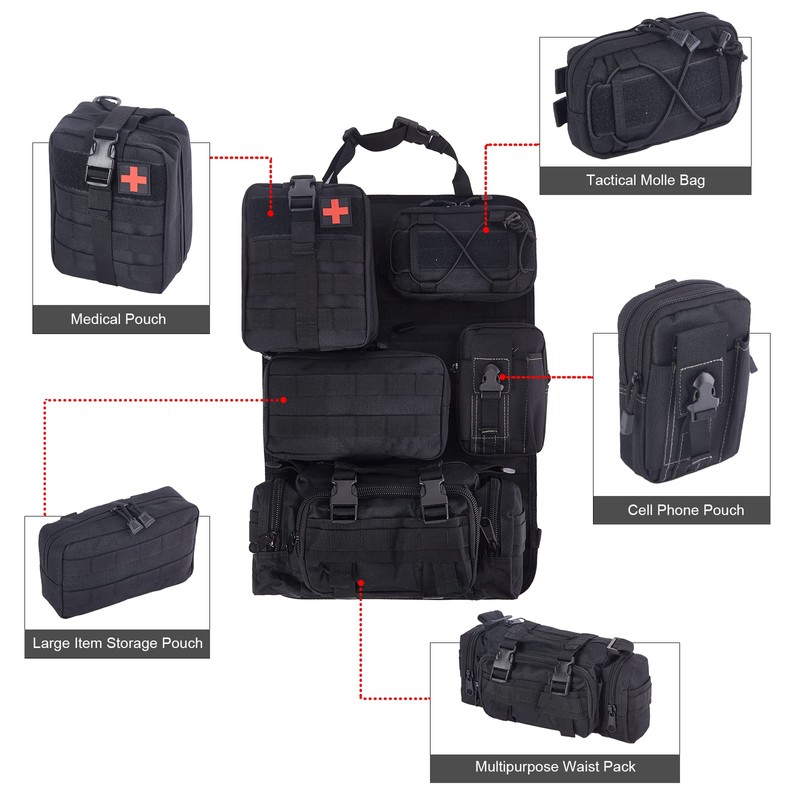 BXBXHD 6 Pack Tactical Truck Organizer Back Seat Storage Car