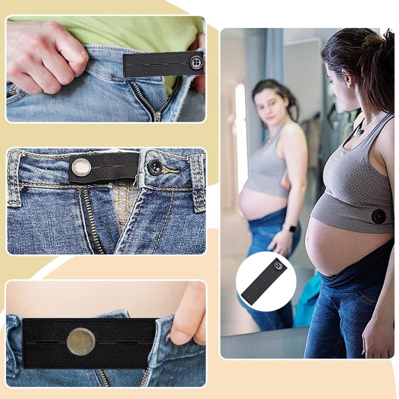 YFTRFR 10 Pcs Adjustable Waist Extender, Elastic Button Waistband Expand