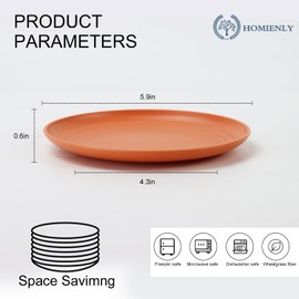 Homienly 5.7 Inch Small Plates-Wheat Straw Mini Plate, Unbreakable Plate Set Ideal for Dessert, Appetizers, Small Serving, Side Dish, Lightweight Dessert Dishes Plates, Set of 8, Colorful
