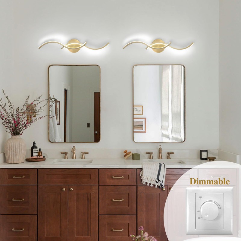 EDISLIVE Modern Wave LED Vanity Light Dimmable Modern Led Vanity