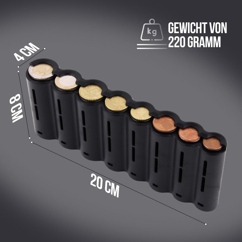 Coin Box - Compact with 8 Coins, Coin Sorter, Coin