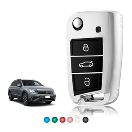 TOOMUME Car Key Cover TPU Glossy, Car Key Case Key Fob Cover Fit for VW Volkswagen Golf 7 Tiguan T-Roc T-Cross Polo Seat Ateca Ibiza Leon Skoda Octavia Fabia Kamiq