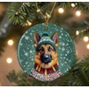 Christmas German Shepherd Dog Ornament - Pet Portrait Gift -