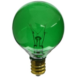 Satco S3835 10 Watt G12.5 Incandescent 120 Volt Candelabra Base Light Bulb, Transparent Green