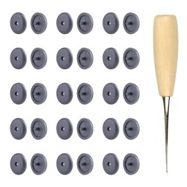 LEEQ 30 piece/15 Sets Seat Belt Stop Button Gray with Wooden Handle Awl No Welding is Required for Loading and Unloading