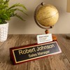 ExcelMark Wood Business Desk Name Plate (Rosewood w/Card Holder)