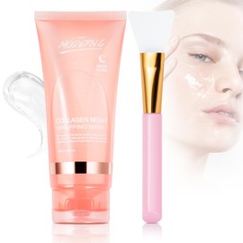 Shmian Collagen Face Mask, for Overnight Peel Off Hydrolyzed Collagen Facial Mask, Reduces Sagging & Dullness-75ml Included Brush, Elasticity & Hydration Care for Face