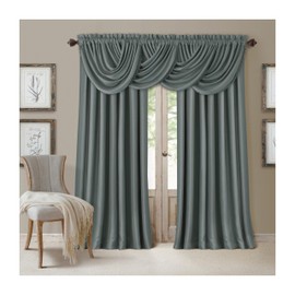 Elrene Home Fashions All Seasons Energy Efficient Room Darkening-Rod Pocket Window Panel, 52" x 95" (1), Dusty Blue