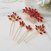SWEETV 5 Pack Bridal Wedding Hair Side Combs+U-shaped Rhinestone Hair