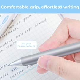 Lucarni 2pcs Gel Pens,0.5mm Black Pens Fine Point Smooth Writing Pens,Gel In Pens For Journaling,Cute Nice Aesthetic Pens, Office School Supplies Gifts For Women Men Student(Silver)