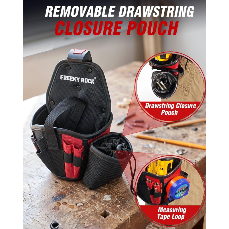 Drill Holster with Multi Pockets, Heavy-Duty Impact Driver Tool Pouch
