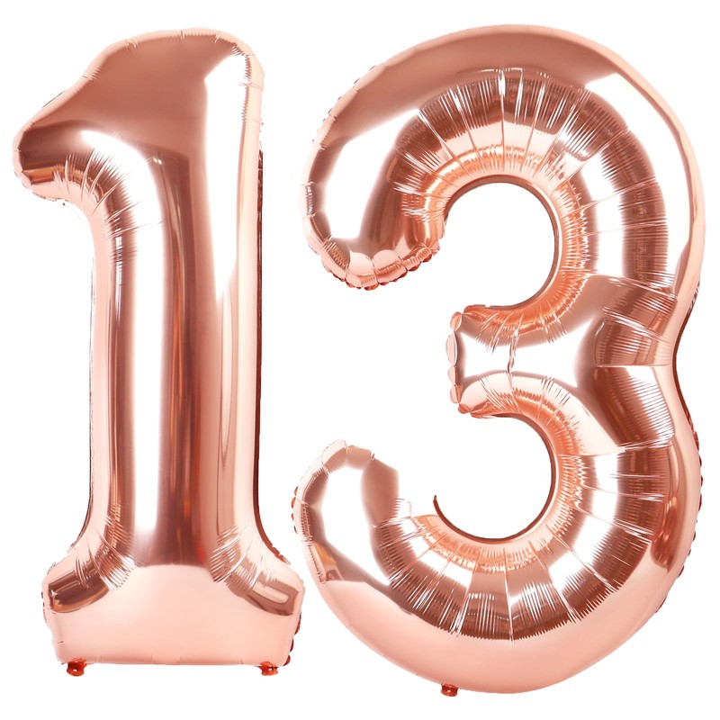 40 Inch Rose Gold Balloon Number 13 Balloon,Jumbo Mylar Foil
