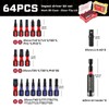 Geinxurn 64Pieces Impact Screwdriver Bits Set, S2 Steel Magnetic Phillips/Security