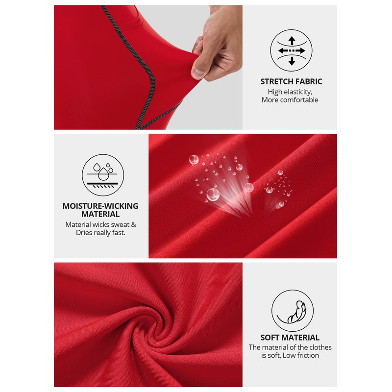 Runhit Mens Compression Leggings 3/4 Athletic Workout Running Tights Breathable