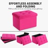 LINMAGCO Storage Ottoman Folding Foot Stool Velvet Foot Rest with