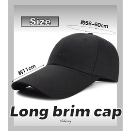 Haveli Men's Long Brim Cap, Sun Protection, Hat, Baseball Cap, Plain, Baseball, UV Protection, gray