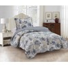 Brilliant Sunshine Blue Toile in Beige and Ivory Patches, 2-Piece