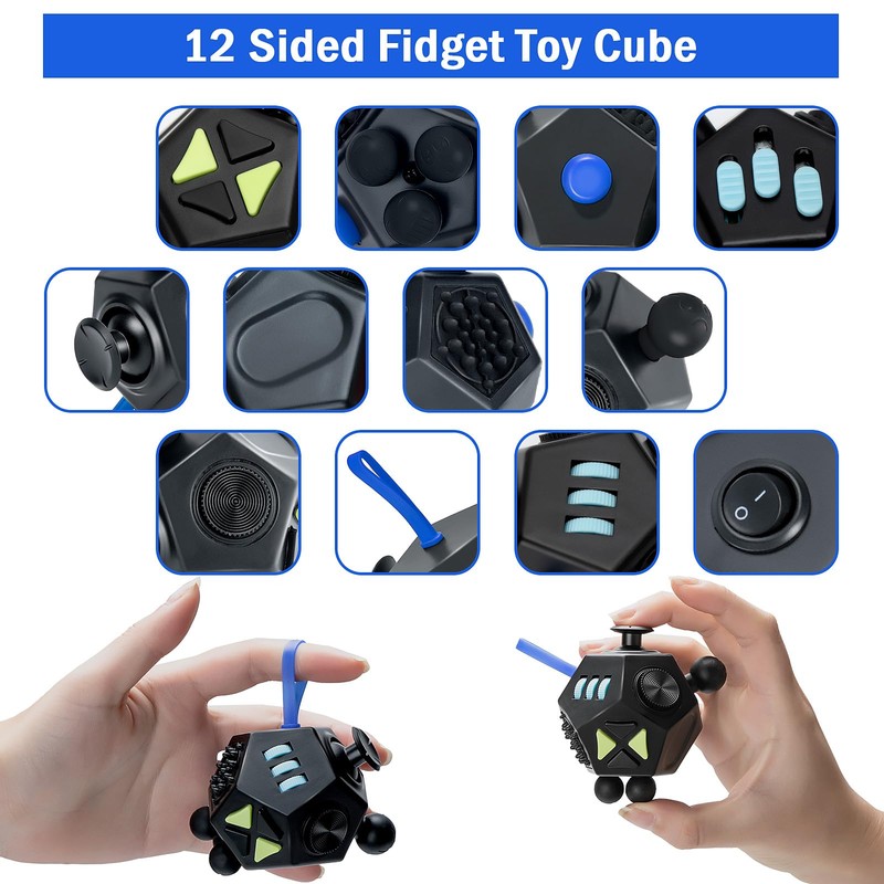 VCOSTORE Fidget Cube With 12 Sides - Original Figet Cube