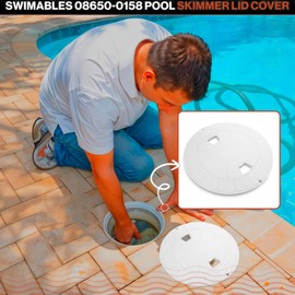 Swimables 08650-0058 Pool Skimmer Lid Cover - Compatible with Pentair Sta-Rite U-3 inground Pool Skimmer lid – Durable 9-8/4" Exact Fit Deck Lid & Weatherproof Pool Skimmer Lid Replacement - White