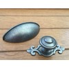 Sonoma Cabinet Hardware Madera Knob with Flure de Lis Backplate