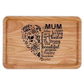 Mum Heart Chopping Board Mothers Day Gift from Son Daughter Mom Kitchen Accessories Cheese Board
