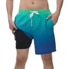 Rokka&Rolla Men's Swim Trunks with Compression Liner 7" Stretch Quick