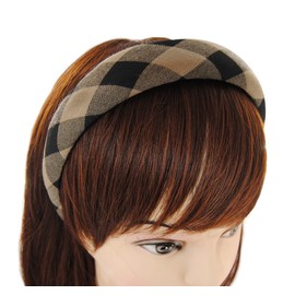 axy Wide Headband with Fabric Padded – Women's Beautiful Headband Hair Accessories Headband HRK9 (Brown)