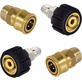 JUYOU 2 Pcs Set Pressure Washer Adapter, M22 (M22-14MM) to 3/8'' Quick Connect, Hose Adapter, 5000 PSI