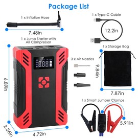 iNOVA 37000mAh Portable Car Jump Starter Booster Jumper Battery Charger with LED Light