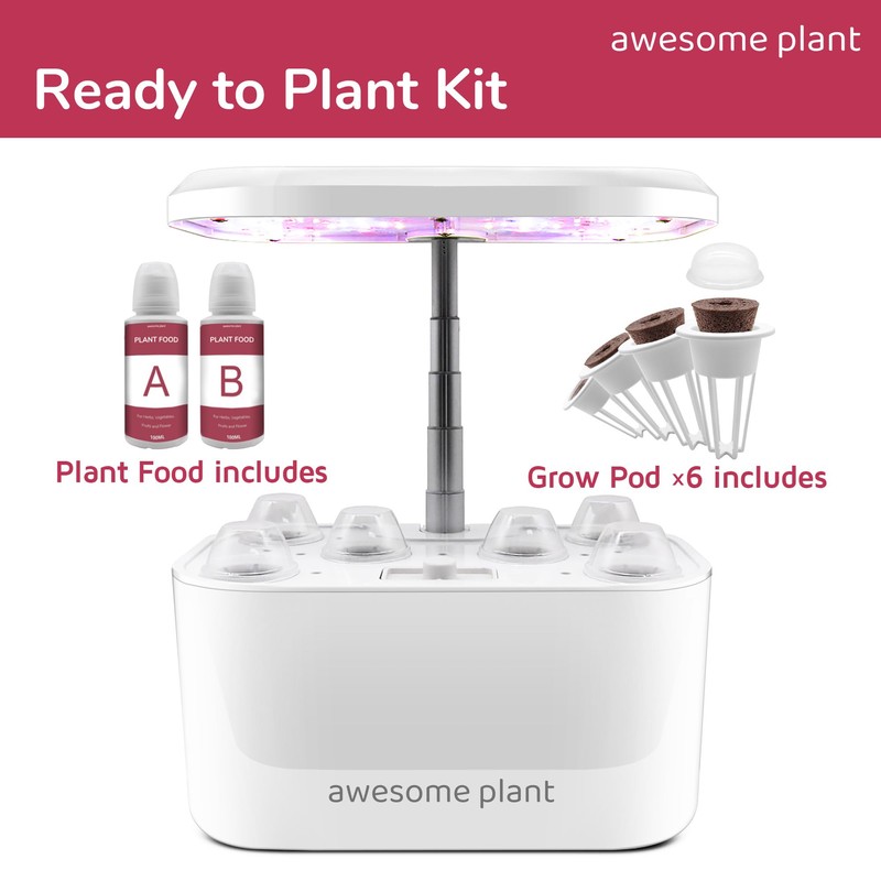 Awesome Plant 6Pro Hydroponics Growing System Kit (6 Pods), Indoor