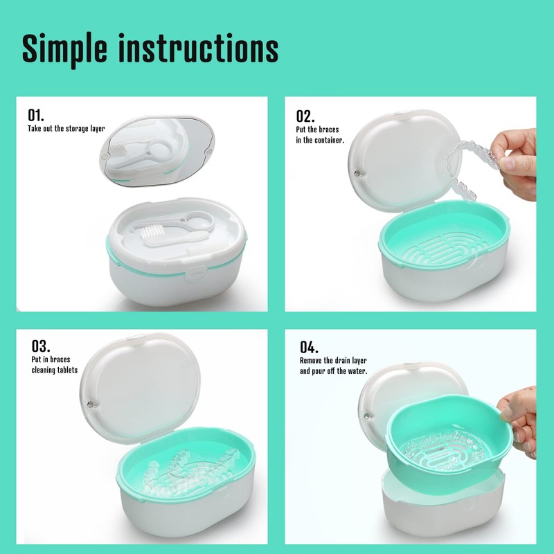 Denture Box, Denture Box with Filter, Dentures for Storage and