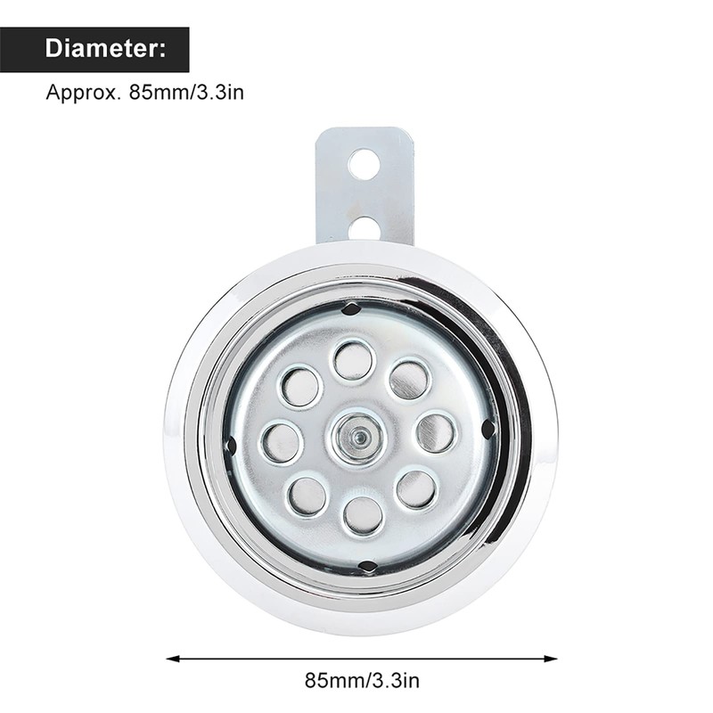 Universal Powerful 105dB Motorcycle Horn with Chrome Lid Honeycomb Pattern