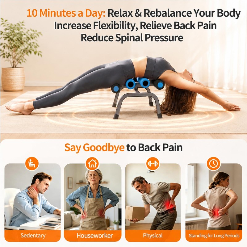Flexella Mini Inversion Table, Spinal Decompression Table Rollers