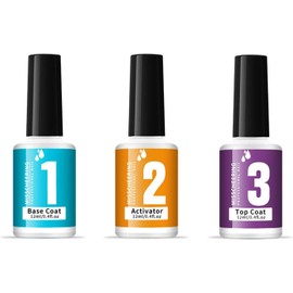 Genérico Kit de Pegamento para uñas con líquido para uñas y Polvo de inmersión, Incluye Capa Base, activr de Capa Superior y Herramientas 3 en 1 para uñas.