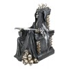 Black Holy Death Grim Reaper Sitting On Skeleton Skull Throne