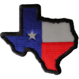 Ivamis Reflective Texas Map Flag Patch- 3x3 inch - P6638