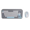 Wireless Keyboard and Mouse Combo 2.4G and Bluetooth Quiet Round